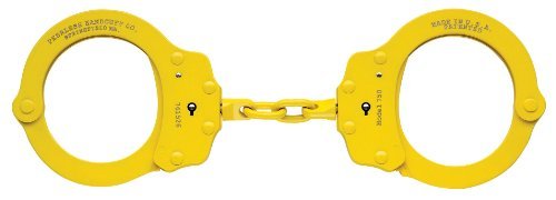 Peerless Handcuff Company, 752B Oversize Chain Link Handcuffs, Yellow