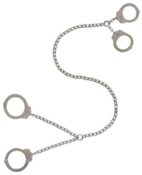 Peerless Handcuff Company, Transport Chain, Model 700TC32, Model 700 handcuff connected to Model 703 leg iron with 32