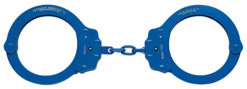 Peerless Handcuff Company, Oversize Handschellen mit Kette, Modell 7030 N, blaues Finish