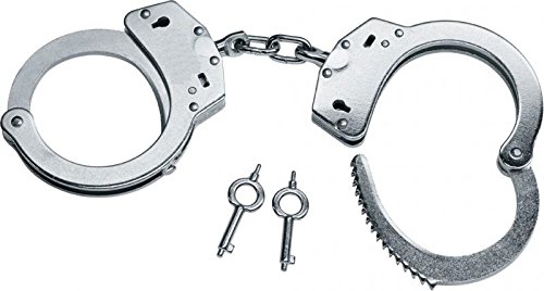 Hochwertige G8DS® Handschellen vernickelte Stahlhandfessel mit Kette mit Double-Lock Sicherung