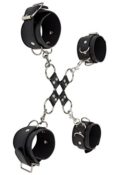 Ouch! Leather Hand and Leg Cuffs - Hand- und Fußschellen aus Leder (2 Paar) - schwarz - 1