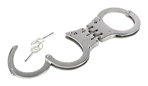 Security Handschellen mit Gelenk inkl. Gürteltasche Hand Fessel US Police Army Edelstahl - 2