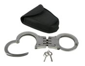 Security Handschellen mit Gelenk inkl. Gürteltasche Hand Fessel US Police Army Edelstahl - 1